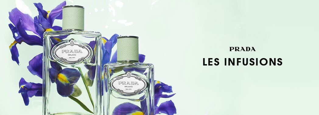 Bannière espace marque PRADA parfums Les Infusions sur Parfumerie Burdin